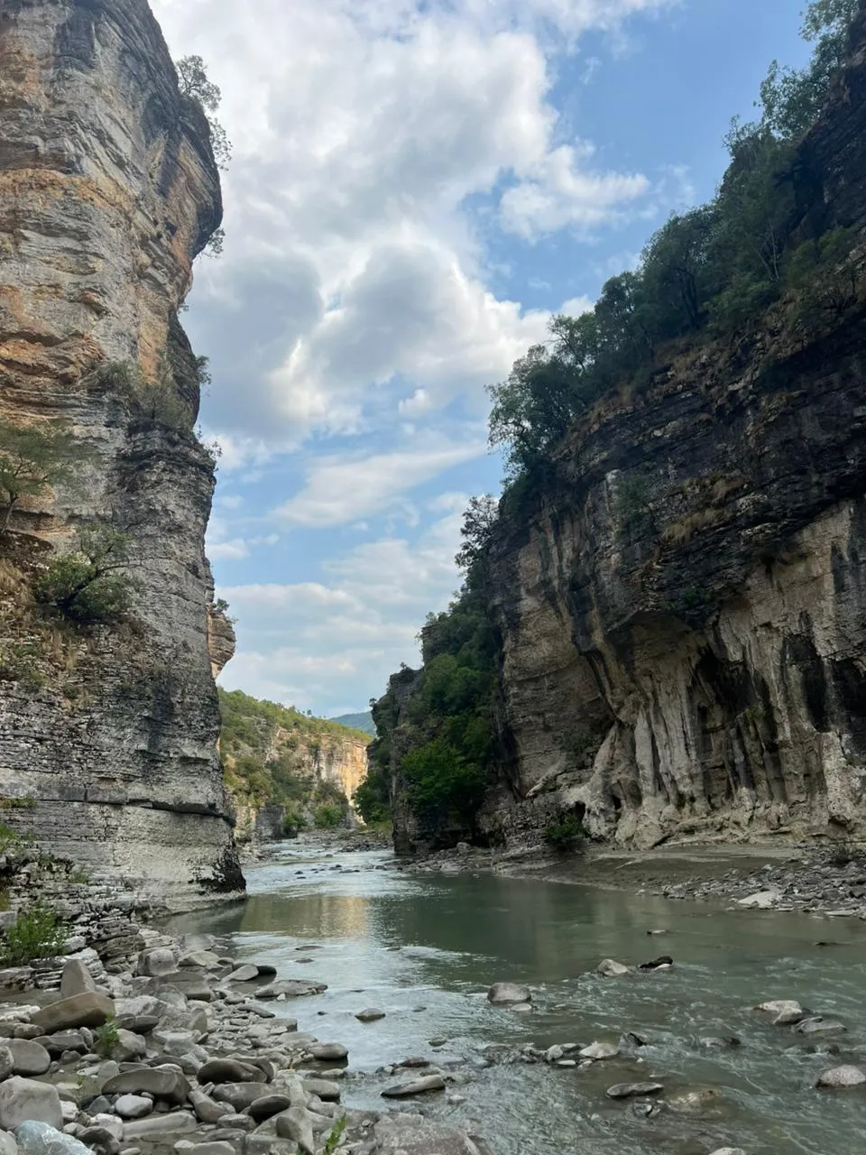 Scenic river bend inside Albania’s Osum Canyon